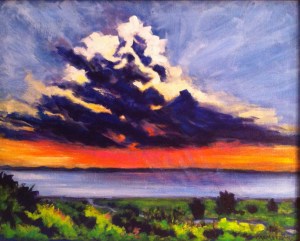 Edisto Island, SC Sunset Storm 16x20
