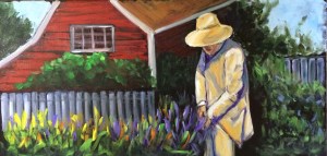 Man Gardening 24x12 