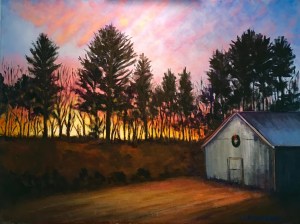 Sunset Through the Pines  18 x 24  $800